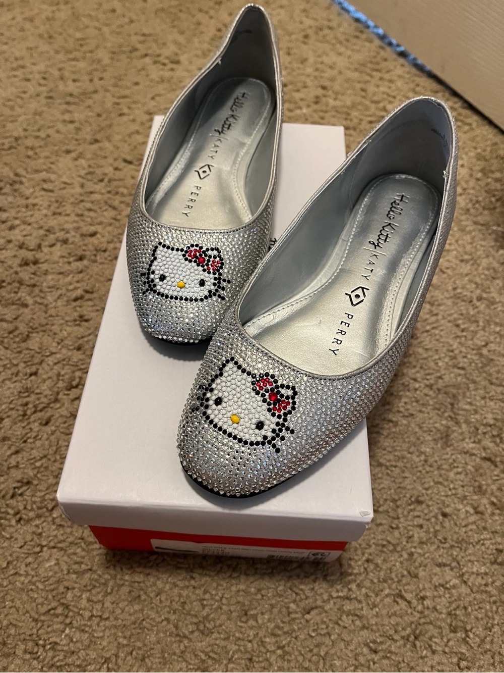 Hello Kitty x Katy Perry Silver Crystal Ballet Flats